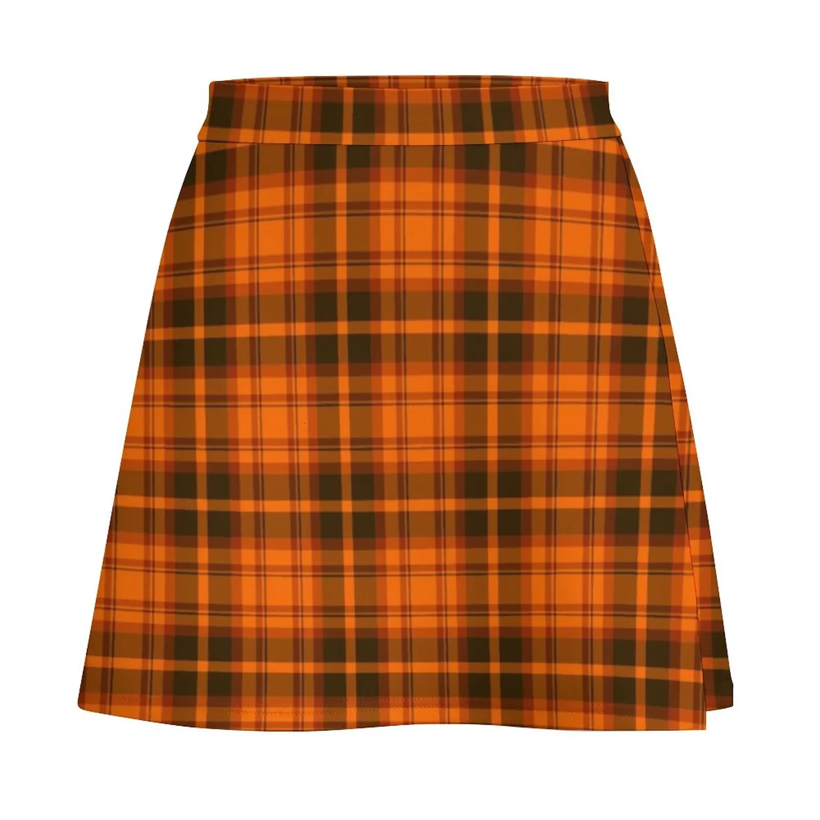 Orange Tartan Plaid Pattern Mini Skirt Dresses midi skirt for women womans clothing