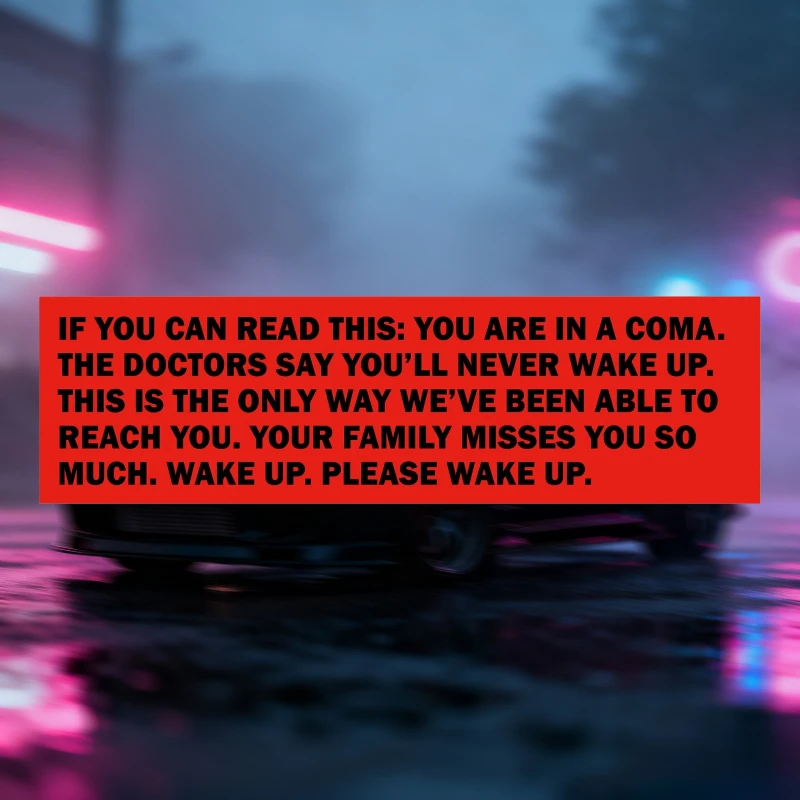 

1 "You are in a coma" car sticker, window bumper vinyl decal pattern, high-quality outdoor grade vinyl material