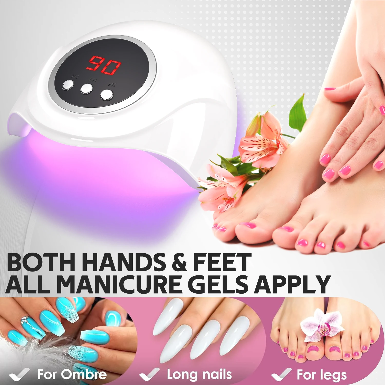 72W UV LED lampada per unghie professionale 24LED lampada per asciugatura smalto Gel con rilevamento automatico 3 Timer asciuga unghie strumenti per salone di Manicure