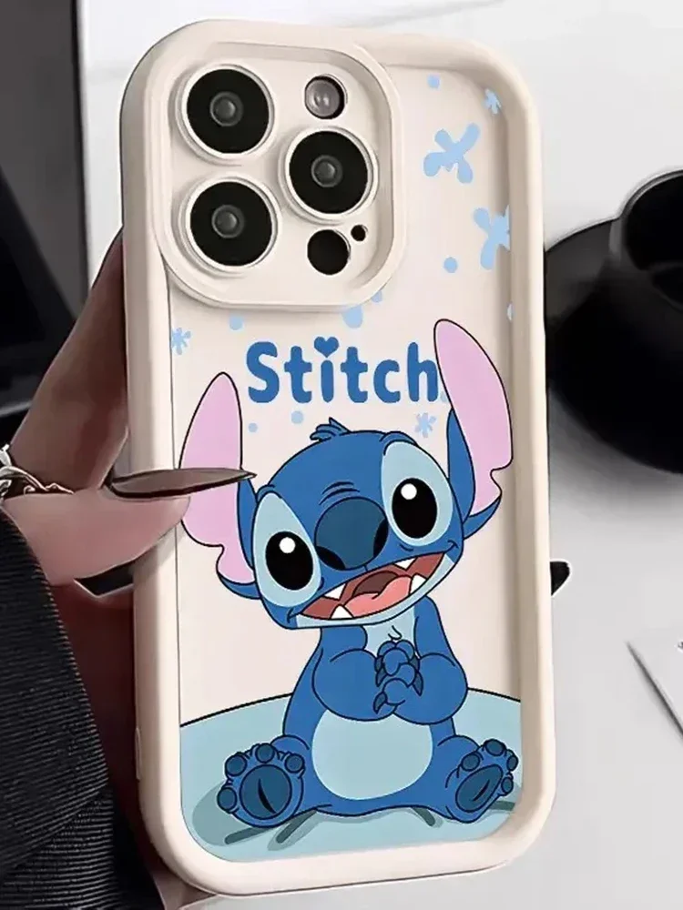 Happy Cute Stitch Phone Case for Oppo Realme C67 C65 C63 C55 C53 C35 C33 C31 C21 C20 12 11 8i Pro Plus 4G 5G Ladder Lens Cover