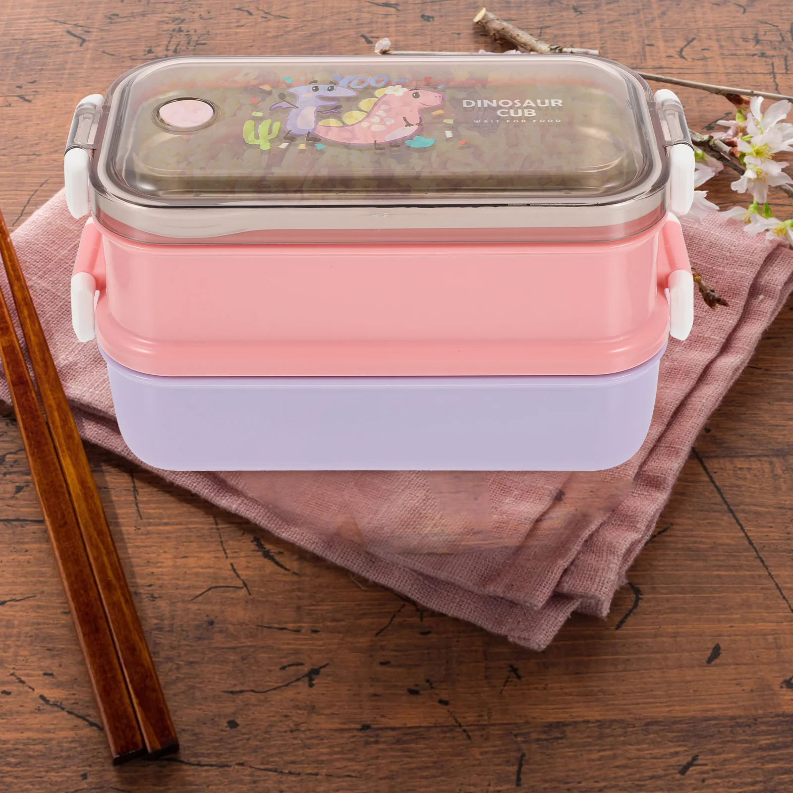 

Adorable Cartoon Stainless Steel Double Layer Leak Proof Lunch For School Picnic Home Food Container Japanese