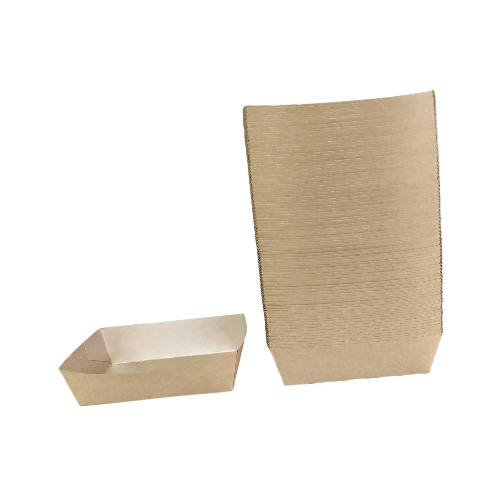 Portable Kraft Paper Serving Trays Durable Disposable Boats for French Fries Sandwich BBQ Popcorn