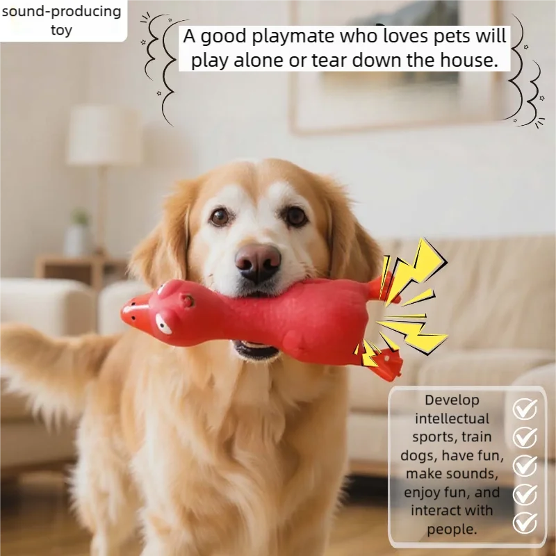 Bite Resistant Squeaky Dog Rubber Toy Latex Chew Toy in Animal Shapes for Puppy Sound Making Pet Supplies for Dogs
