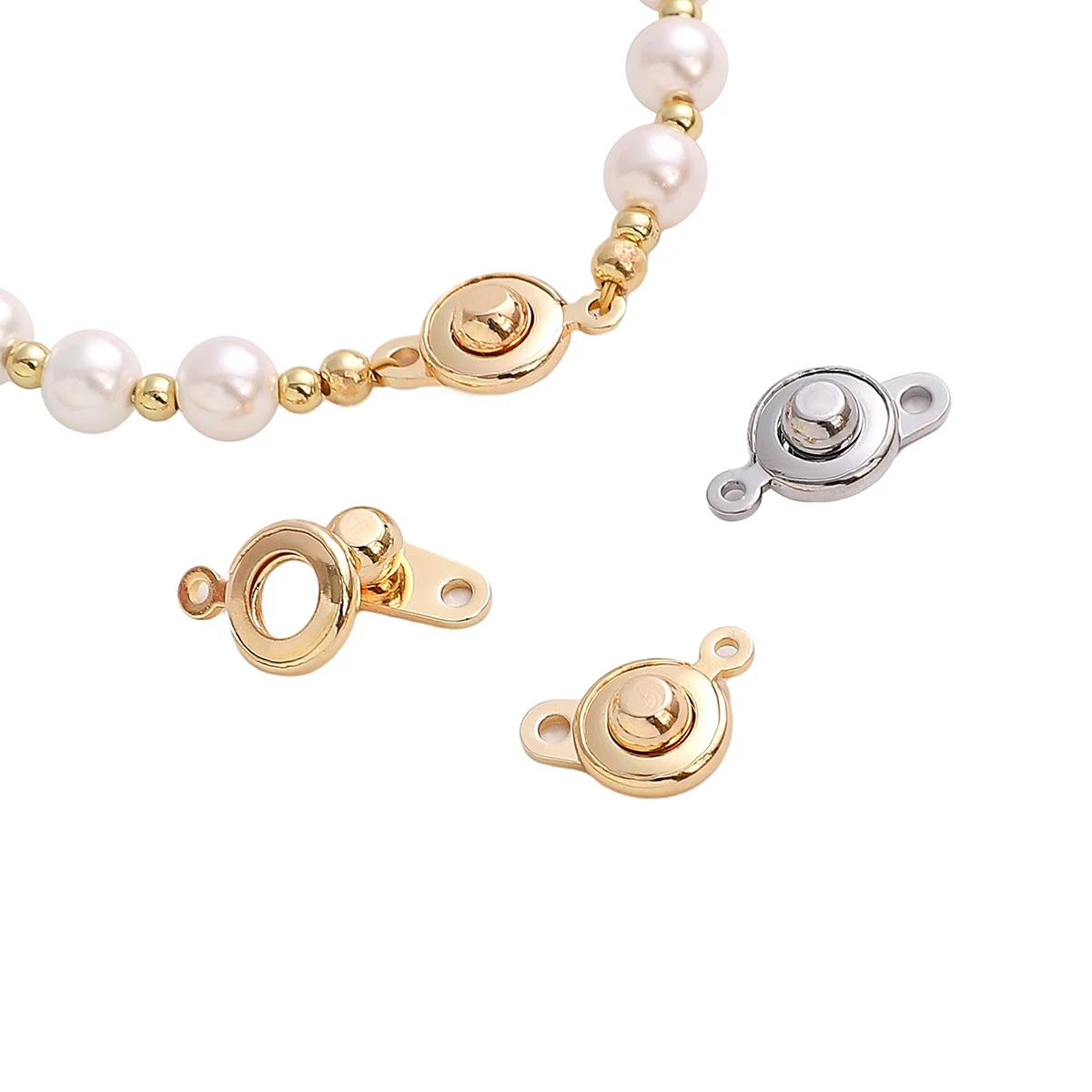 

1pc Copper Plated Platinum/18K Gold Color Round Open Clasps for Jewelry Making Bracelet Necklace Chain Connector Buckle Supplies