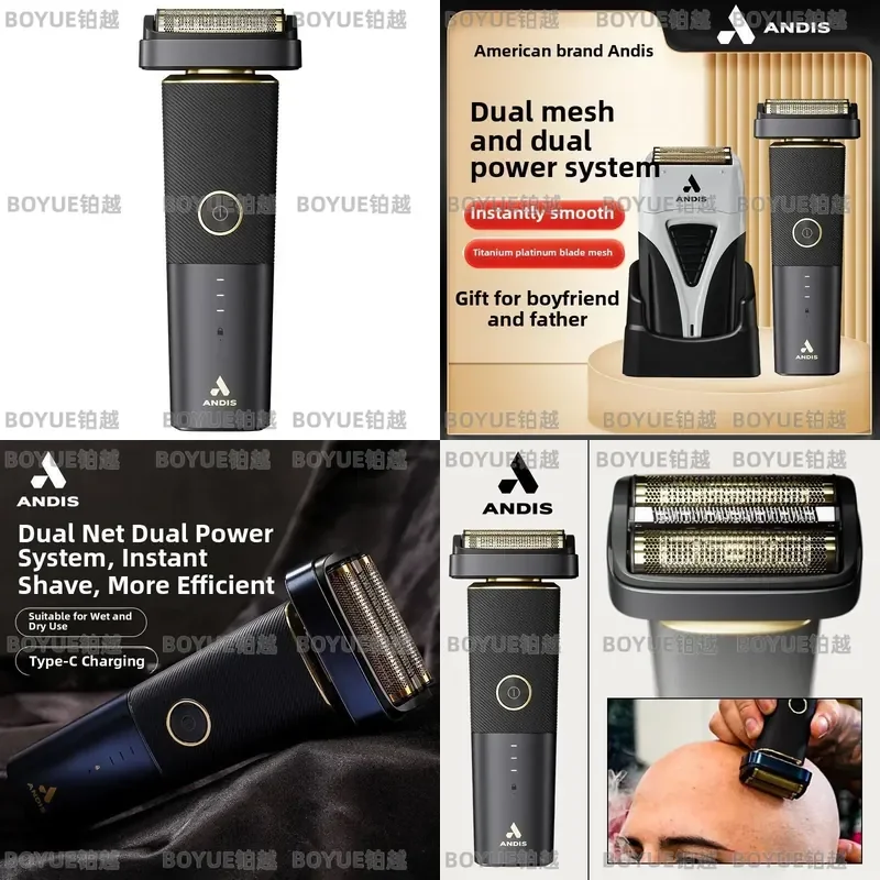 Andis Electric Razor for Bald Head Whitening Device Special Push Shaver Home Gift Box for Boyfriend and Father