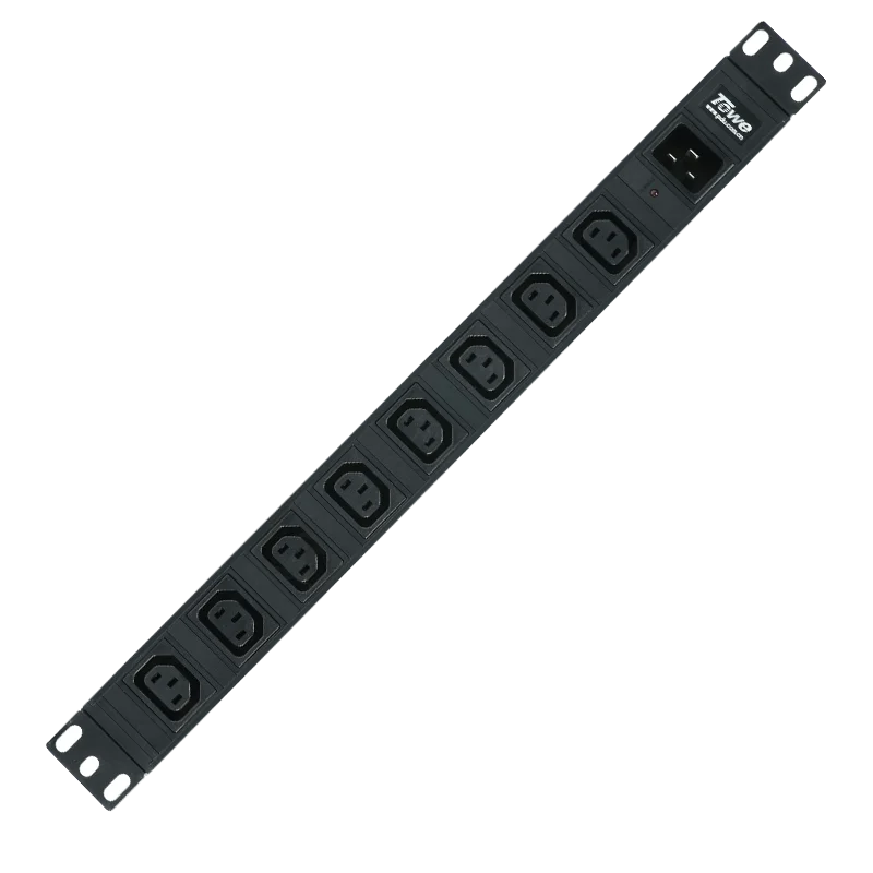 8 Outlet Power Strip Surge Protector, IEC Heavy Duty Industrial Metal Power Strip, Wall Mountable, 1U Rackmount