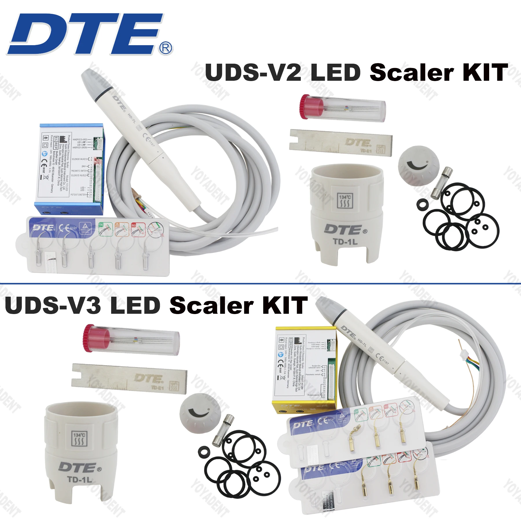 Original Woodpecker DTE Dental Ultrasonic Scaler Build-In UDS LED N2 N3 LED V2 V3 Fit EMS NSK ACTEON SATELEC Teeth Whitening