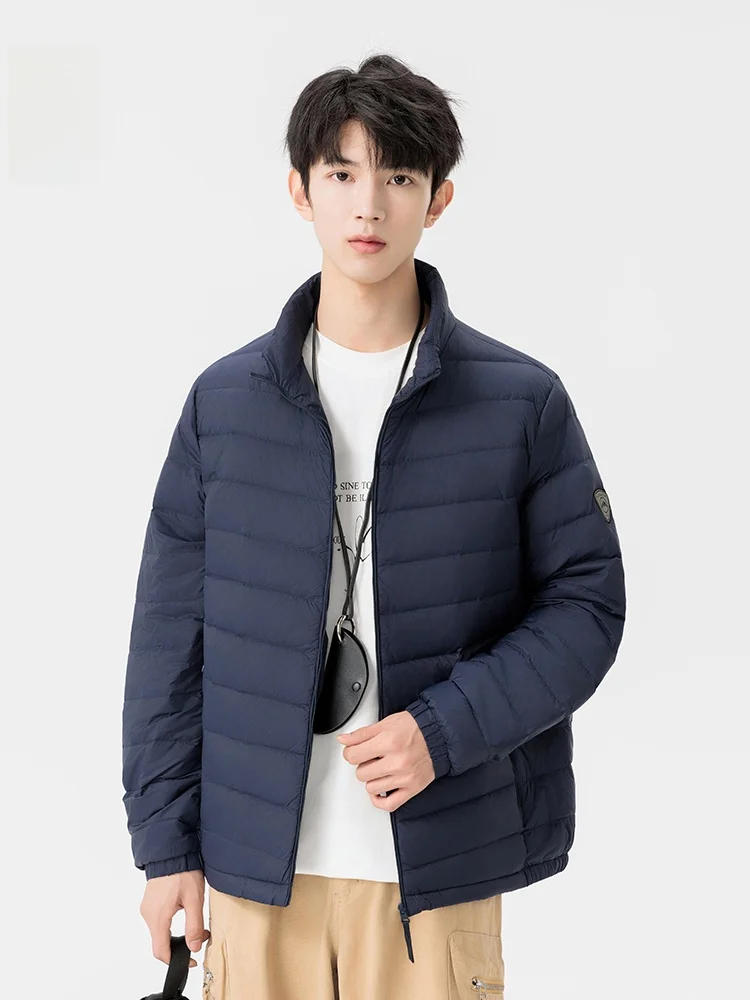 

Легкая утепленная куртка для мужчин: зимняя, для активного отдыха, морозостойкая, теплая, портативная, с наполнителем из гусиного пуха, повседневная верхняя одежда, модная