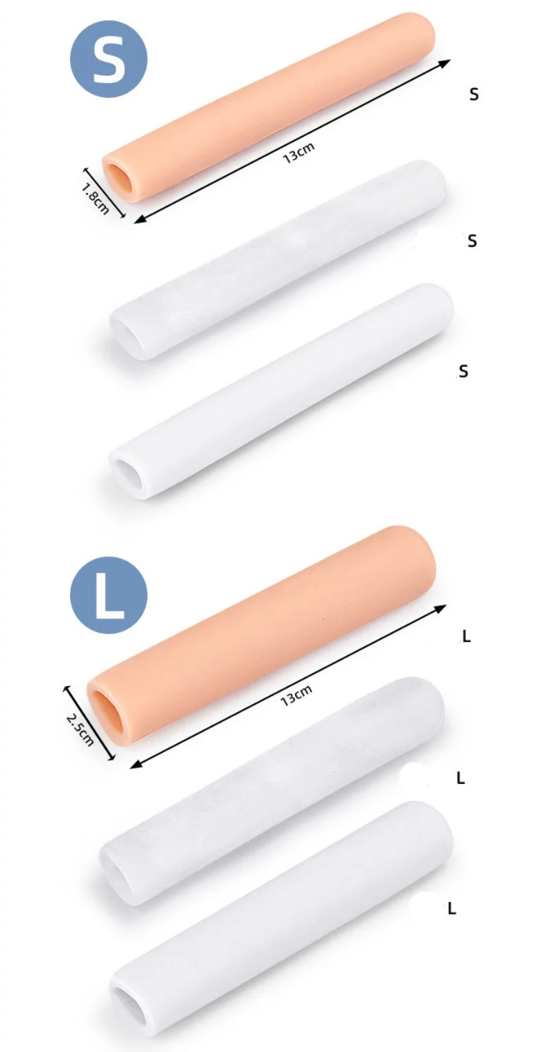 2 pçs = 1 par pés corrector dedo palmilha gel macio tubo de silicone joanete dedo do pé separador divisor protetor cuidados com os pés