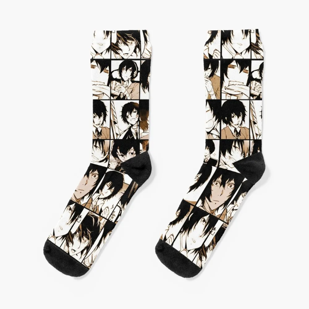 

Dazai osamu collage- manga color version Socks sports stockings man winter socks men Mens socks thermal socks for men