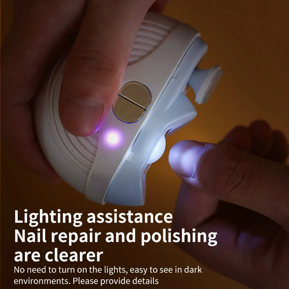 大人・高齢者向け電動スマートネイルクリッパー 2in1 電動ネイルクリッパー＆ポリッシャー 指切り 爪切り ライト付き