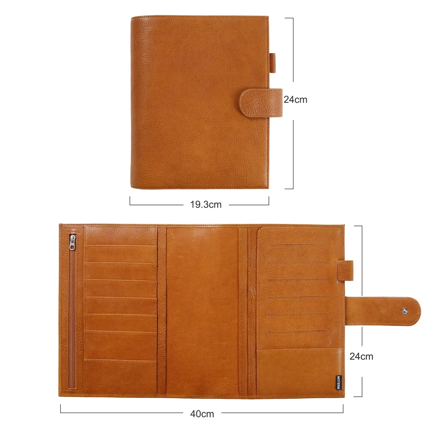 Limited Imperfect Moterm Full Grain Vegetable Tanned Leather Discbound Series Half Letter Cover Junior Disc Bound Notebook Cover