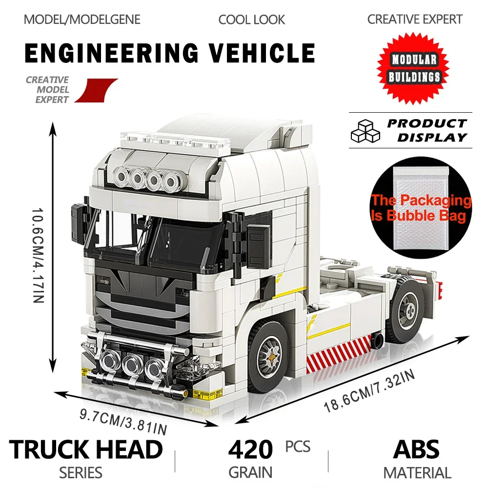 Caminhão europeu bloco de construção modelo engenharia veículo carro tijolos conjunto montagem brinquedos para crianças presente natal do miúdo