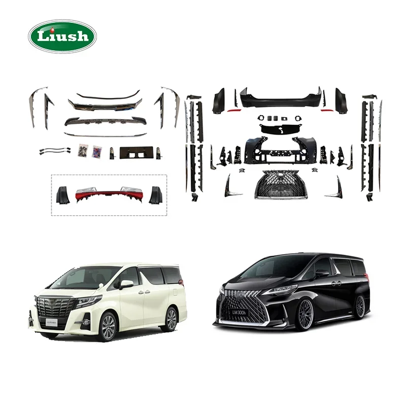 

Комплект кузова Liush Style для обновления ALPHARD to LEXUS LM MODEL, передний бампер с решеткой, задний автомобильный бампер 2019+
