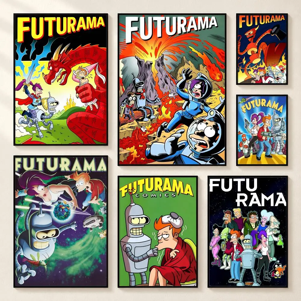 F-Futurama Bender Art Poster High-definition poster stickers, suitable for bedroom living home decoration