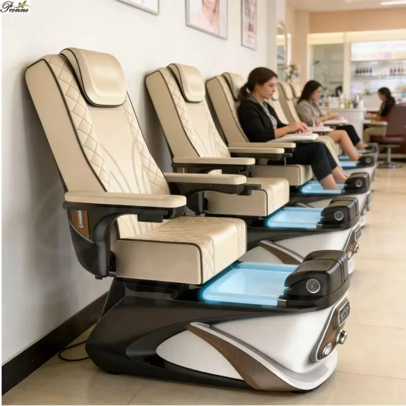 New Arrival Beauty Salon Luxury Acetone-resistant Leather Massage Chair Pedicure Foot Spa With Digital Control System