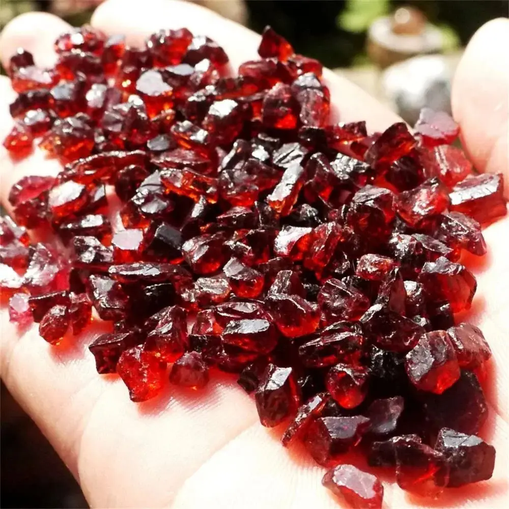 Natural Red Garnet Tumbled Quartz Gravel Crystal Healing Energy Rough Mineral Specimen Collectables Garden Home Decor