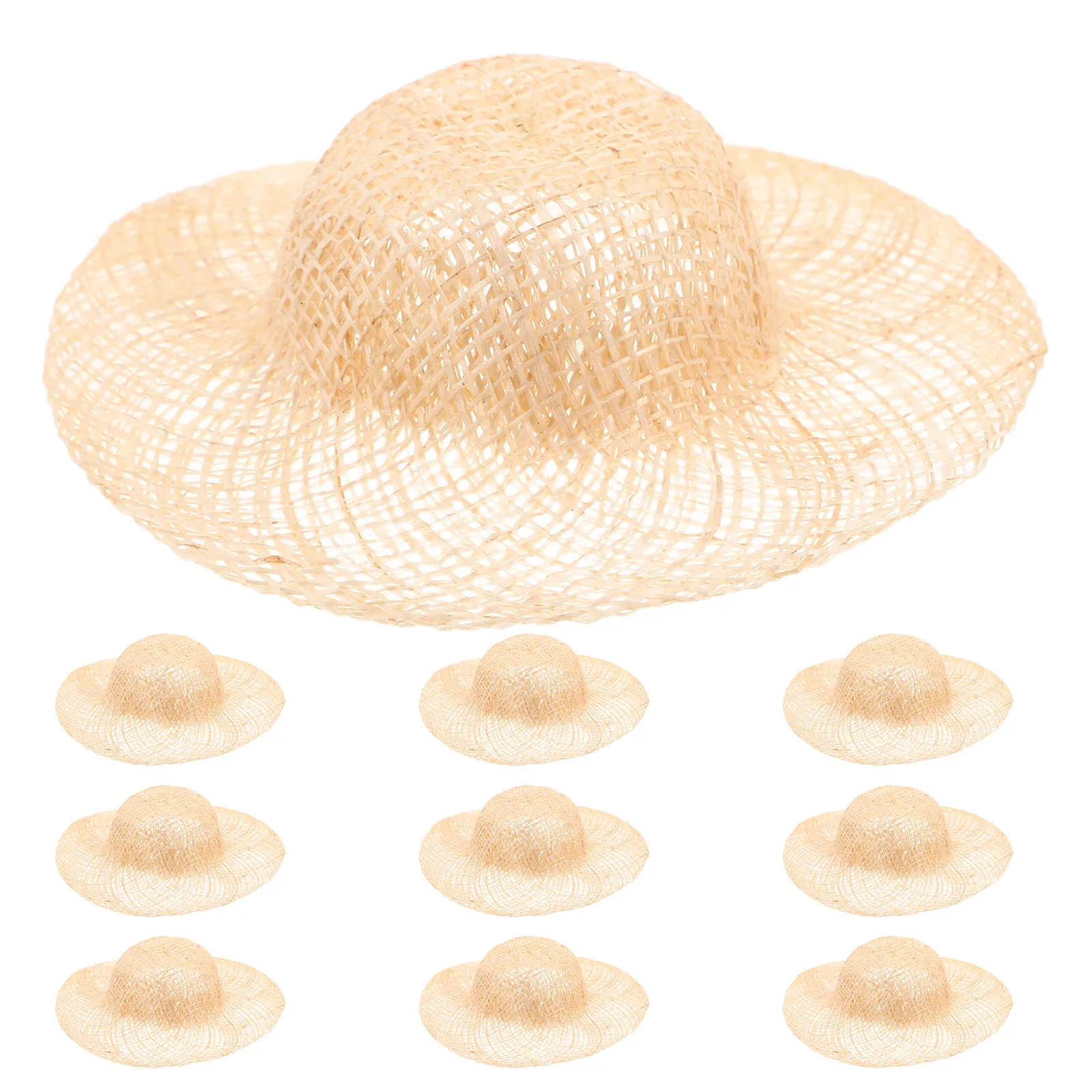 12Pcs Tiny Straw Hats Artisan Crafted Miniature Hat Bases for DIY Creative Projects Summer Vibes Indoor Outdoor Decorations