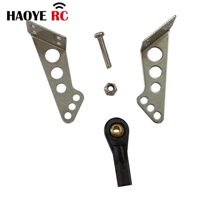 Haoye 1 Set Metallhörner + Bolzen durch Kugel, silberfarben, für RC-Flugzeuge, Teile, elektrische Flugzeuge, Schaumstoffmodell, Ersatzzubehör