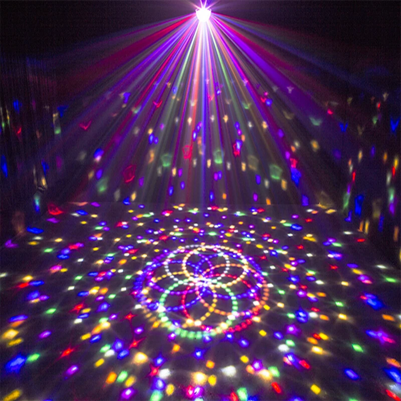 Stage Lamp LED Disco Light Laser 9 Colors 21 Modes DMX DJ Sound Party Light Christmas Projector Sound Light LED Disco Ball Light