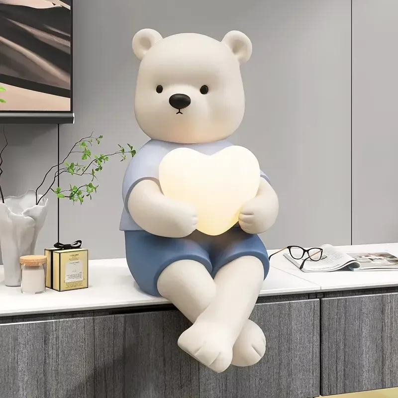 Wholesale Bear Ornament Living Room TV Cabinet Desktop Modern Home Decoration Porch Sofa Side Light Housewarming Gifts