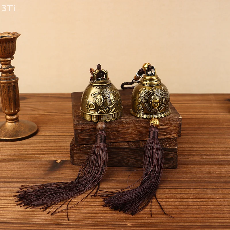風水仏教銅鐘宗教風鈴仏魚座フェニックスホームハンギング装飾祝福幸運ハンギングベル