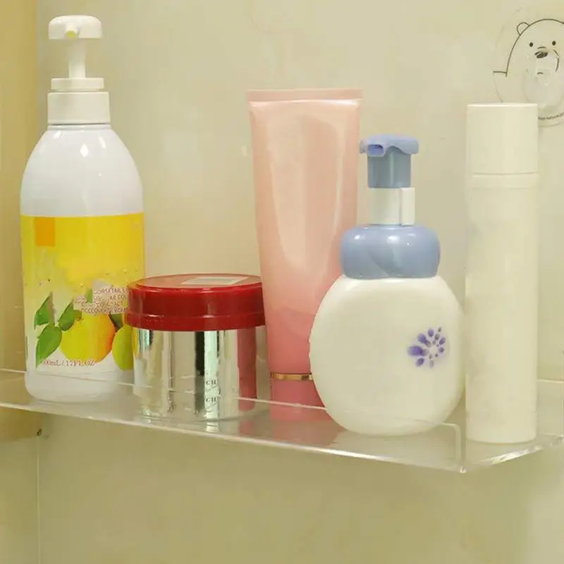 

Acrylic Wall Shelf Decorative Floating Bathroom Rack Living Room Bookshelf Bookshelf Organizer Large Storage Rack For Bathroom