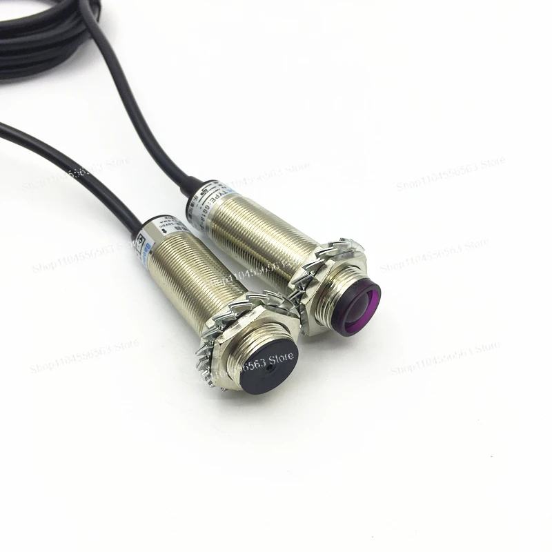 Sensore cilindrico a fascio passante, interruttore laser fotoelettrico PNP/NPN a lungo raggio da 100 m