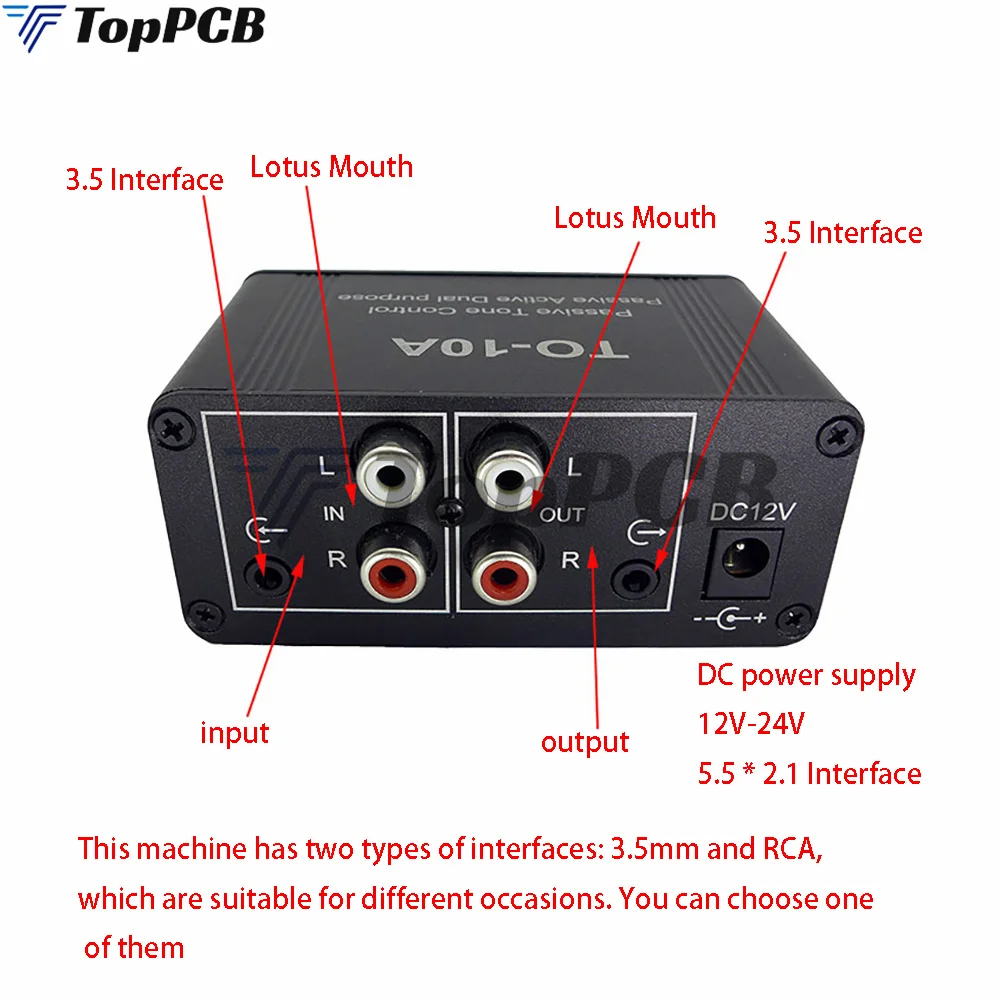 TO-10A NE5532 Stereo Music Audio Signal Pre-amplifier Amp Headphone Amplifier Board RCA 3.5MM Treble Bass Volume Control Tone