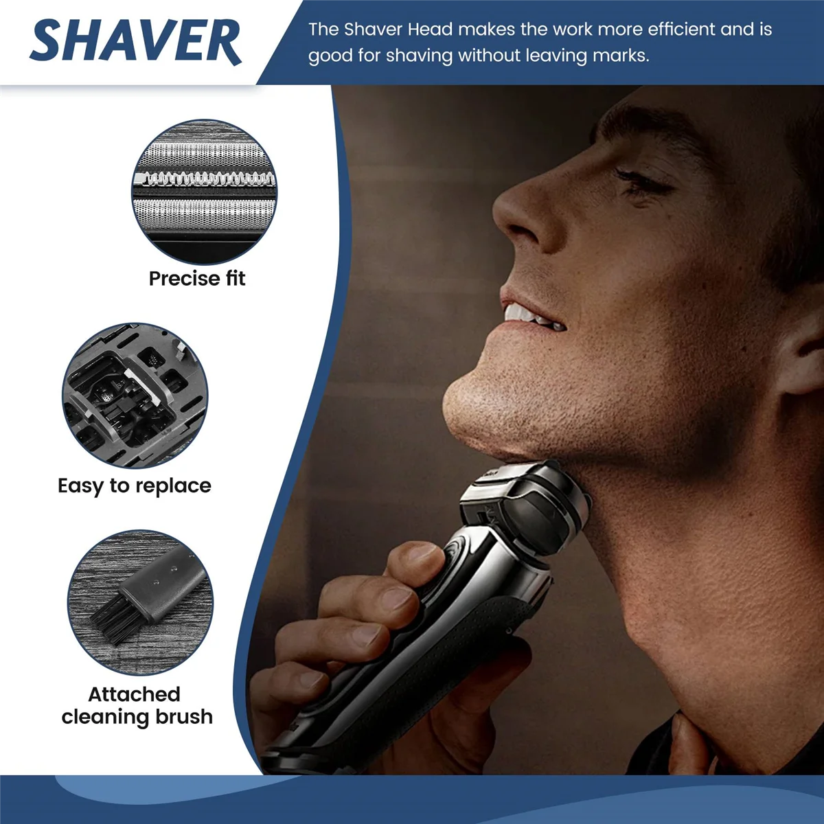 Replace Electric Shaver Head for 53B Series 5-6 50-R1000S 50-B1300S 50-R1320S 50-R1300S 50-M4000Cs 50-M4200Cs