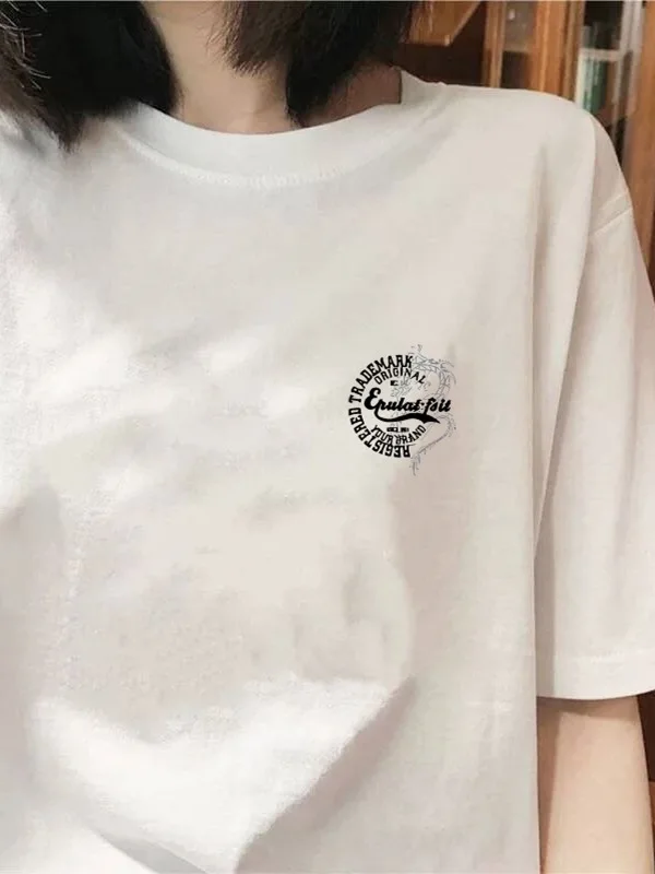 Unisex Summer Versatile Pure Cotton T-Shirt Fashionable Sun Protection Loose Fit Printed Geometric Pattern Short Sleeve round...