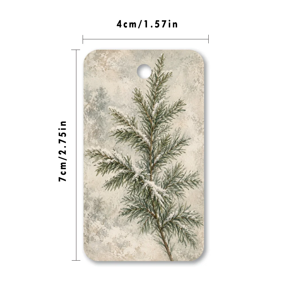 40pcs, Gift Tags, Vintage Oil Painting Snow Scene, Hanging Paper Labels for Gift Wrapping, Holiday Party Decor with String