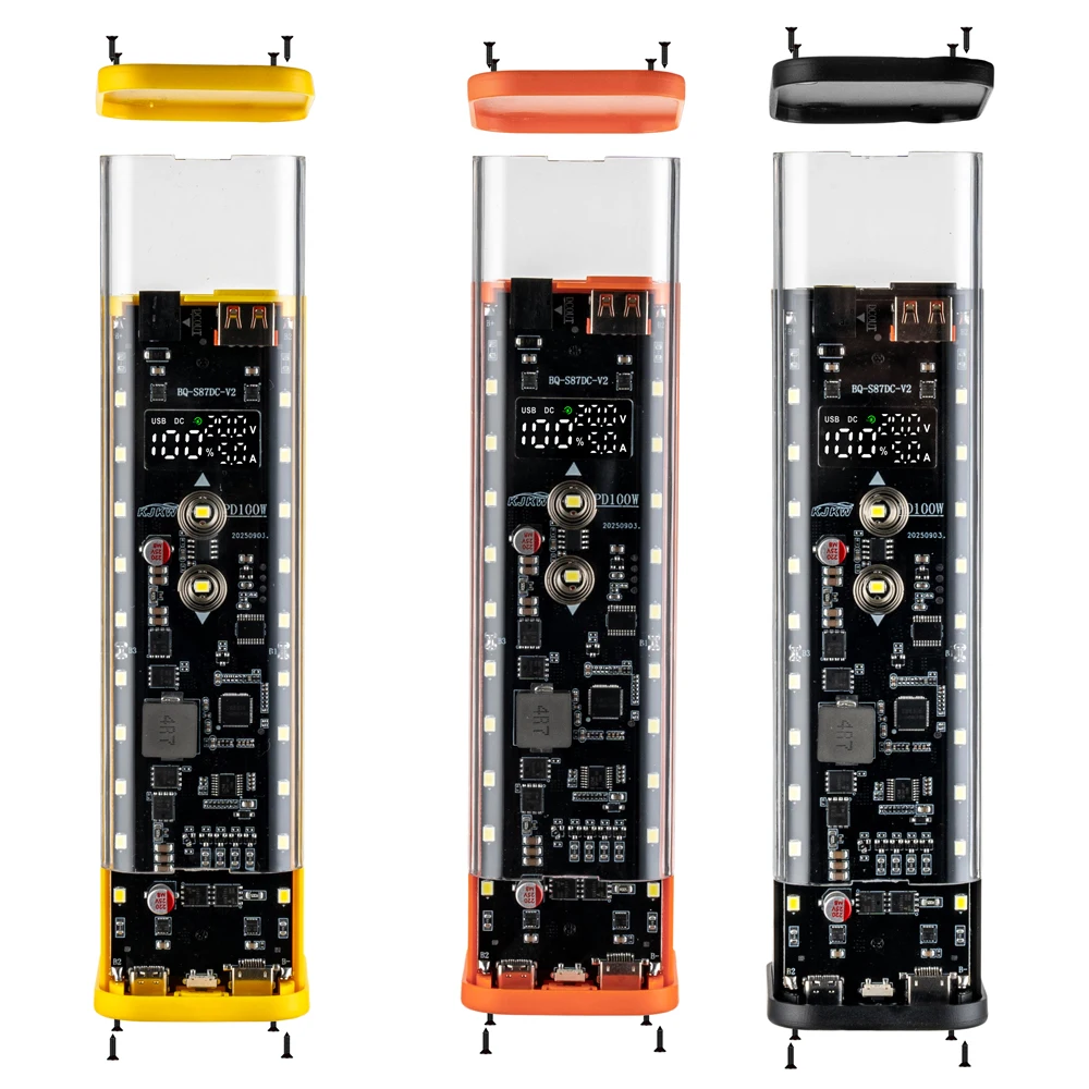 PD 100W Superschnelles Laden 8-Zellen 21700 Batteriehalter Transparentes Powerbank-Gehäuse-Kit mit Touch-Steuerung und DC-Spannungsregelung – Detail 3
