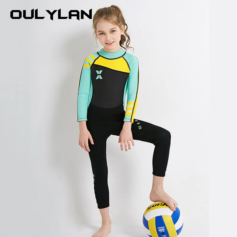 

New Jellyfish Neoprene Children Diving Suit Swimwear Girls Long Sleeve Surfing Swimsuit for Girl Bathing Suit Wetsuit