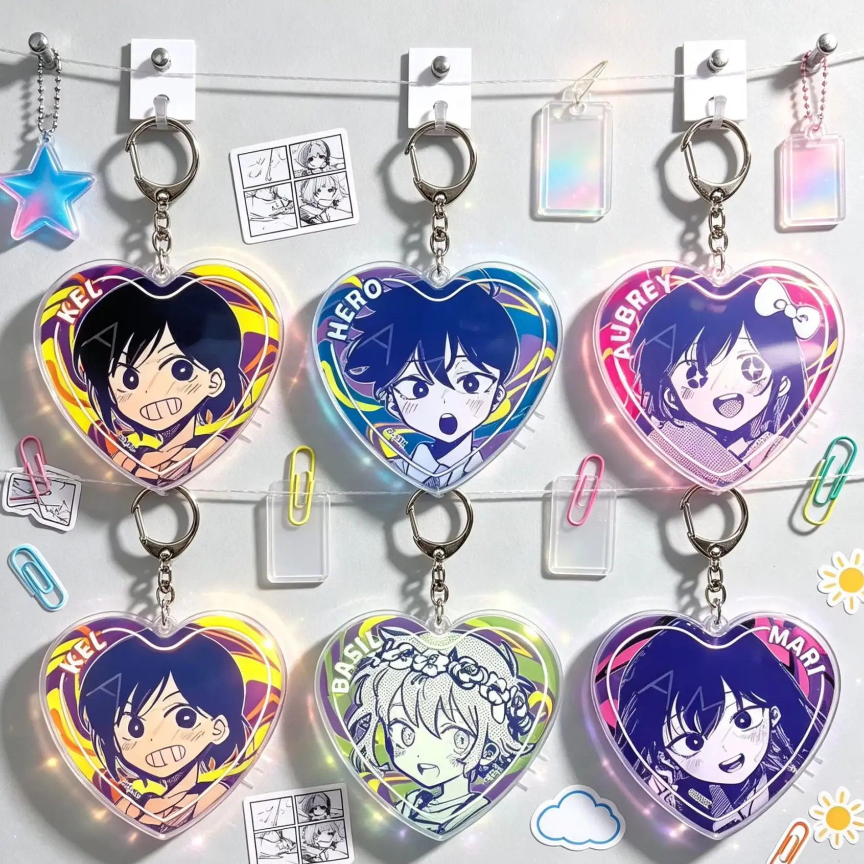 CLASSIC Anime OMORI Sync Bag Pendant Gifts For Girls For Fans Gifts Jewelry Bag Acrylic KeyRing High Definition Images Keychain
