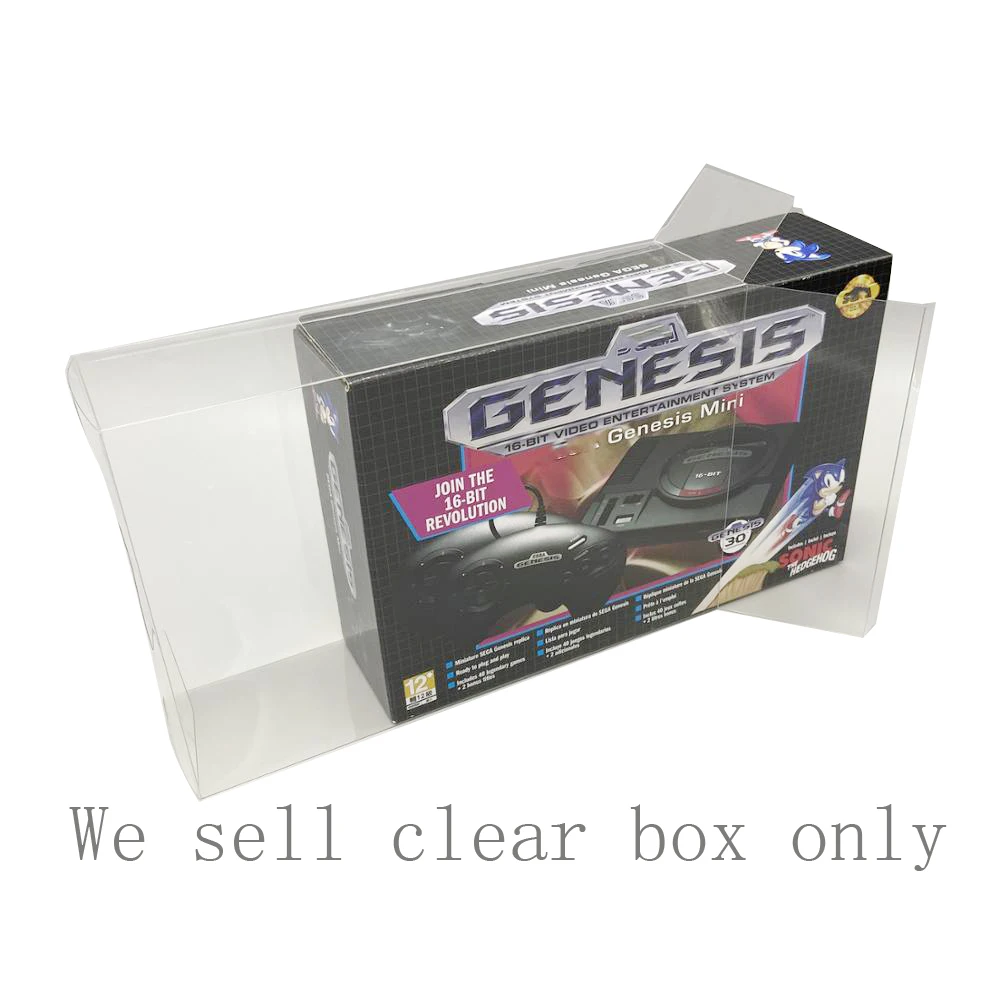 Caixa protetora versão ue/eua para sega md mini para genesis mini console de jogos caixa de armazenamento caixa de exibição