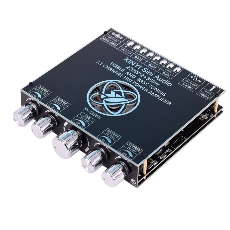 

Power Amplifier Board 2.1 Channel Bluetooth Module High and Low Sound Adjustment 12V24V Vehicle 220W Heavy Subwoofer