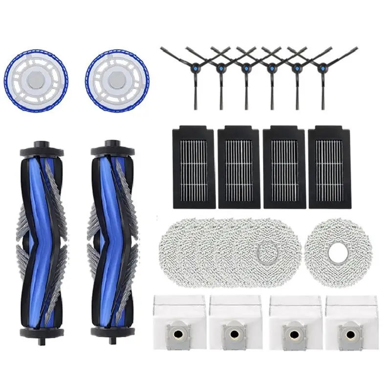 A84X-For ECOVACS T50 PRO OMNI/T50PRO/T50 OMNI Robot Vacuum Spare Parts Set- Main Brush, Side Brush, Mop Cloth, Filter, Dust Bag