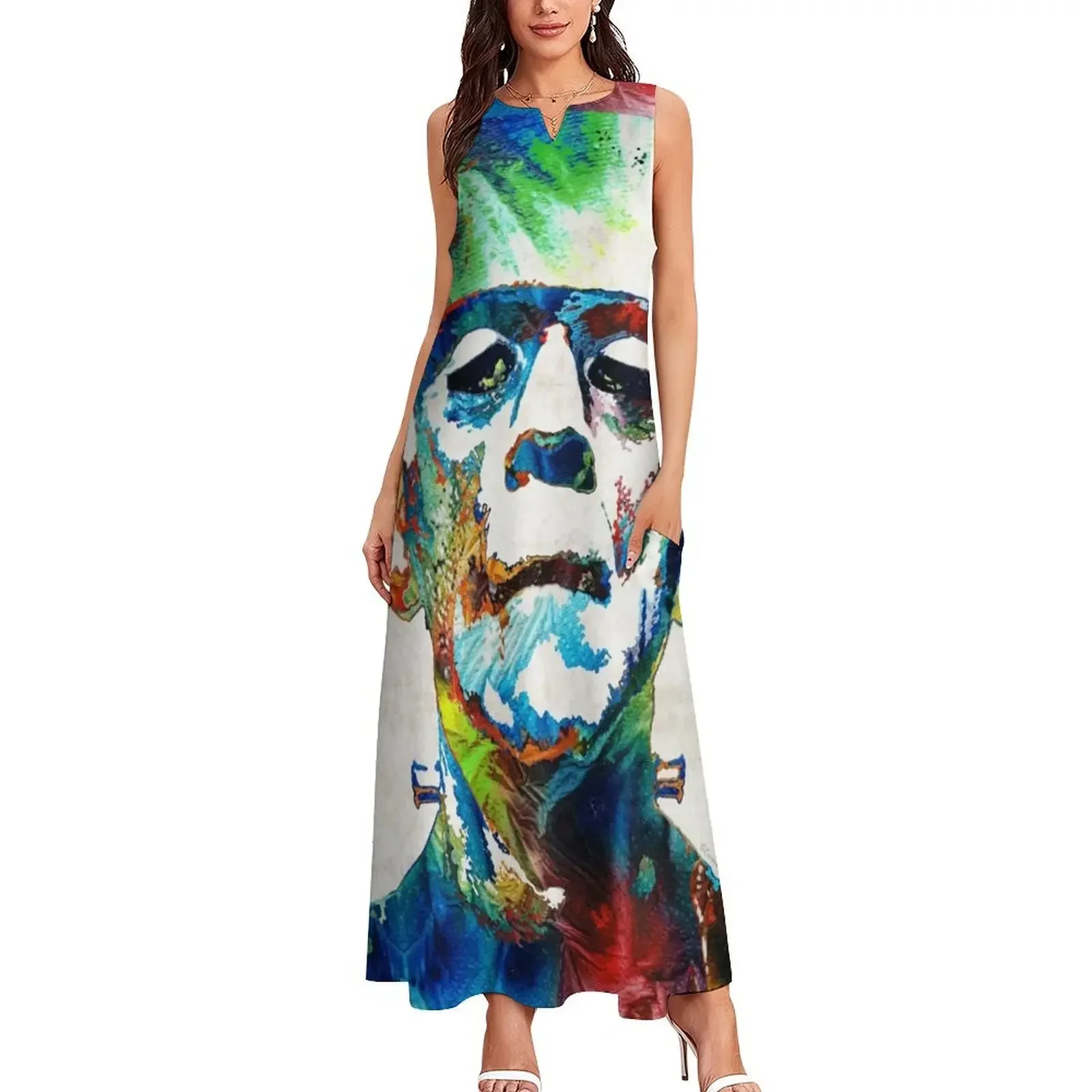 Frankenstein Art - Colorful Monster - By Sharon Cummings Long Dress dresses for prom Dress