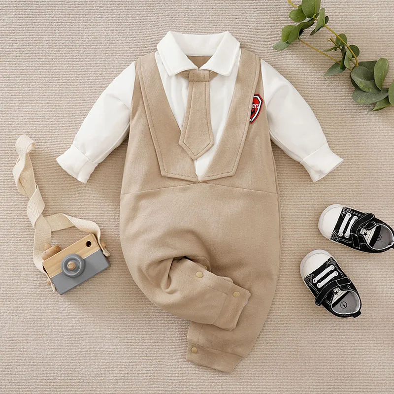 Newborn Baby Romper  Gentleman Onesies Sleeveless Jumpsuit Toddler Infant Clothes Boss Baby Outfit 0-18Months