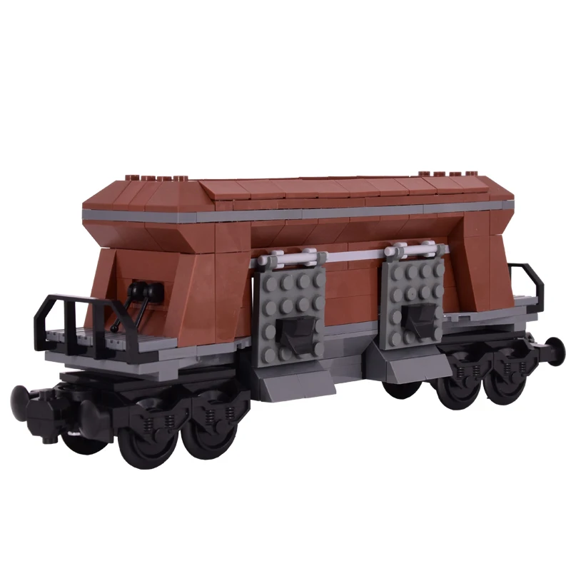 MOC City Creative ‌8-Wheel Hopper Car Carrier Train Rail Building Blocks Bricks DIY Technical Toys gifts