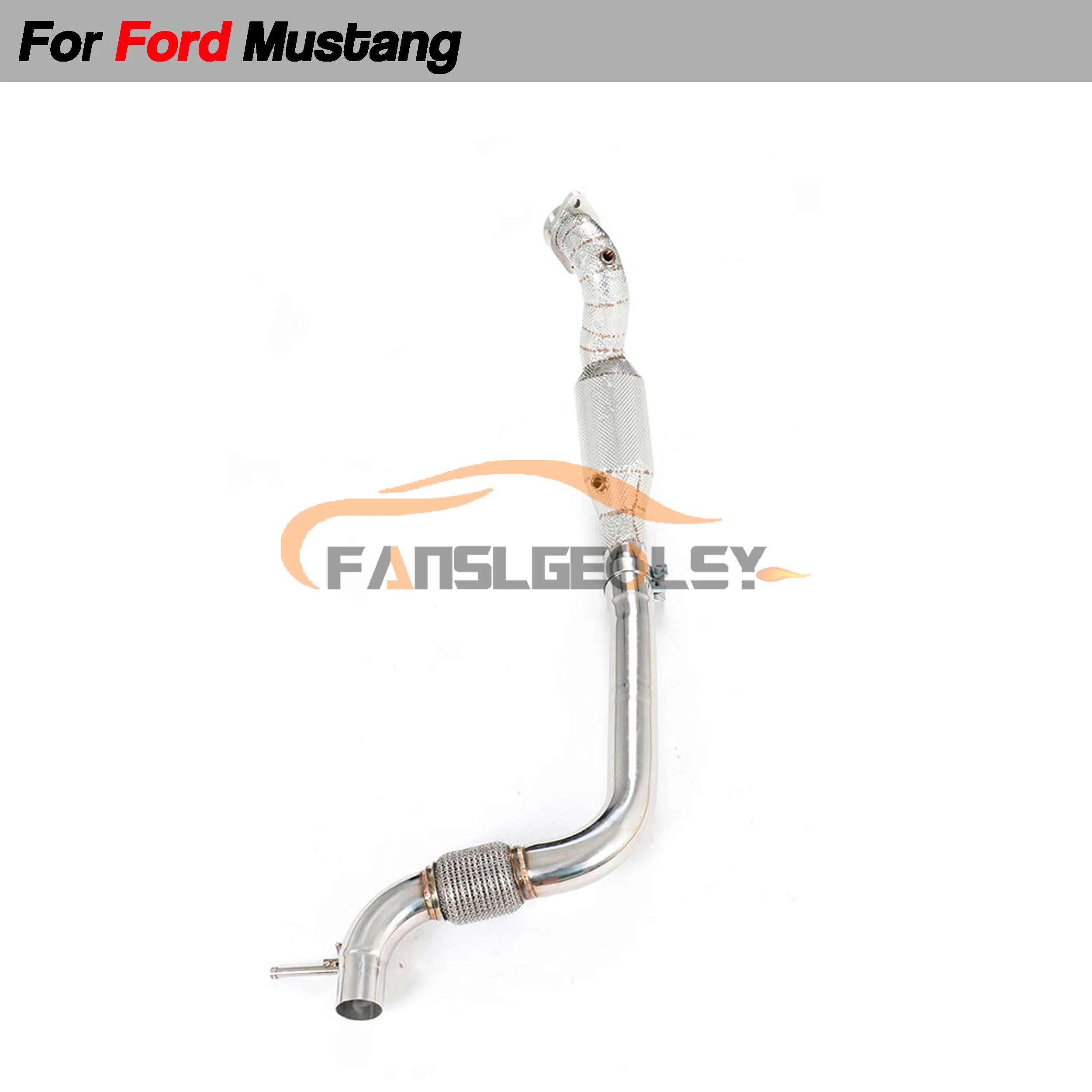 

For Ford Mustang 2.3T Stainless Performance Downpipe Exhaust System With Heat shield and catalytic converter Headers