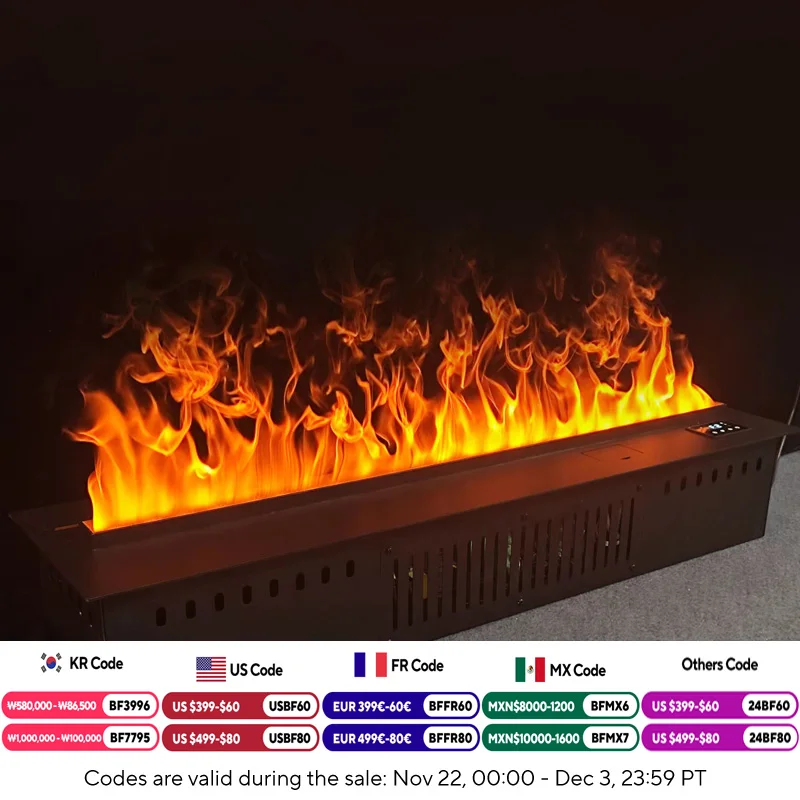 120CM 3D Customized Steam fireplace humidifier interior decoration colorful flame TV cabinet Vapor Electric Fireplace