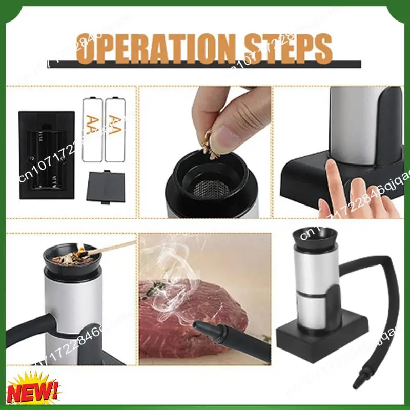 

A48I Handheld Smudging Machine Cuisine Smoky Steak Smoker Portable Kitchen Infuser Durable Easy Install SK303
