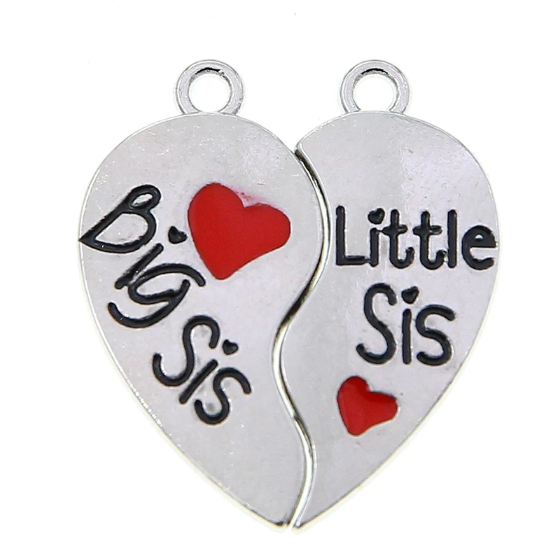 25 sets enamelled love Butterfly Flower Rainbow Pattern Pendant Best friend Friendship Necklace Fashion pendant jewelry diy made