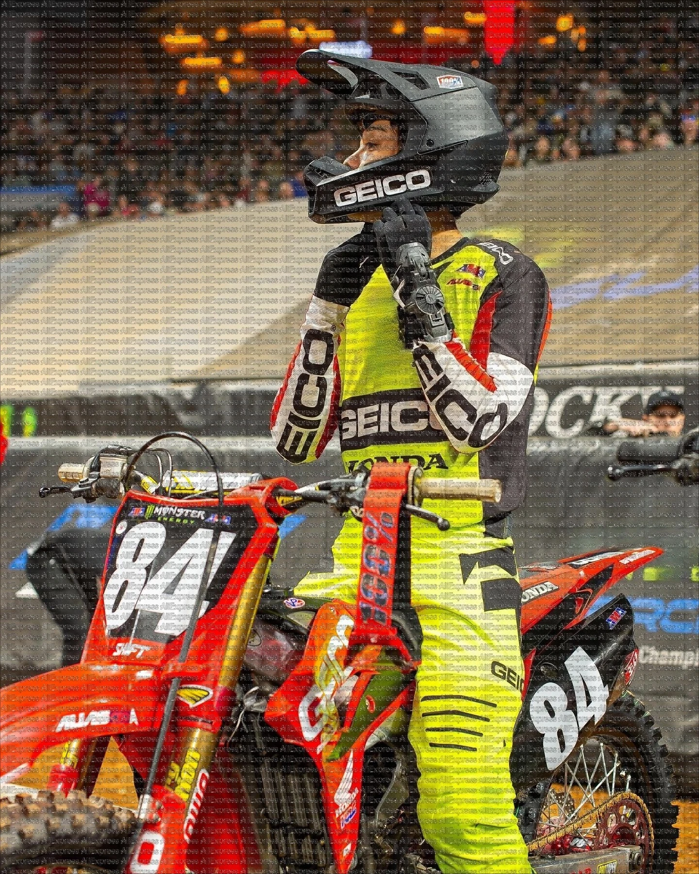 

2025 HONDA Motocross Long Sleeve Men's T-Shirt #84 SHIMODA Quick Drying Breathable Gear Off-Road Riders Mountain Bikers Jersey