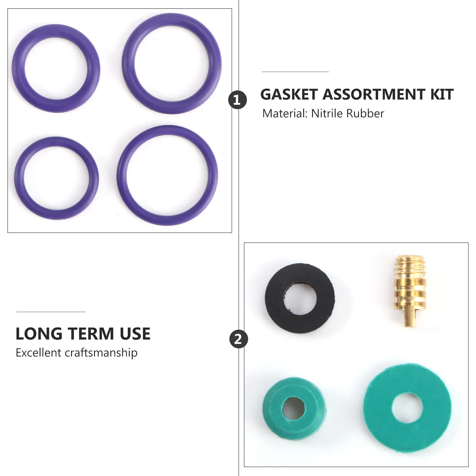 225Pcs O- Rubber Gasket Set Abrasion Resistant Sealing Ring Kit for Industrial Auto Repair Gasket Assortment Kit