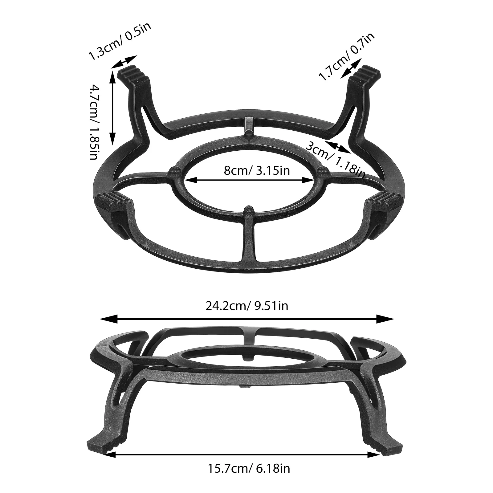 Iron Gas Stove Pan Stand Non-Slip Four-Prong Wok Support Stable Universal Cast Iron Stove Grate Wok Ring Gas Range Diffuser