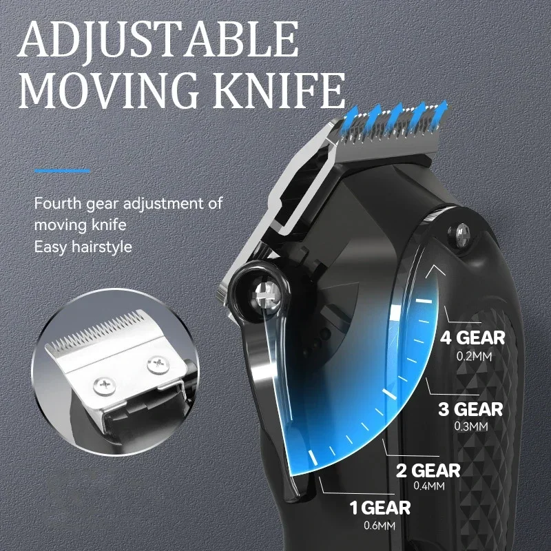 Kemei KM-PG1071 مقص الشعر المهنية قابلة للشحن مقص الشعر اللاسلكي مقص الشعر الكهربائية عدة الرجال تتلاشى مقص الشعر