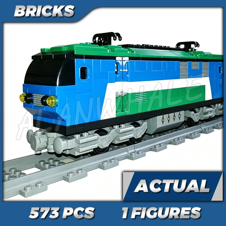 573pcs City Cargo Trains Locomotive Car Carriage Light Oil Rail Tanker Tracks 25808 Building Kits Sets Compatible With Bricks